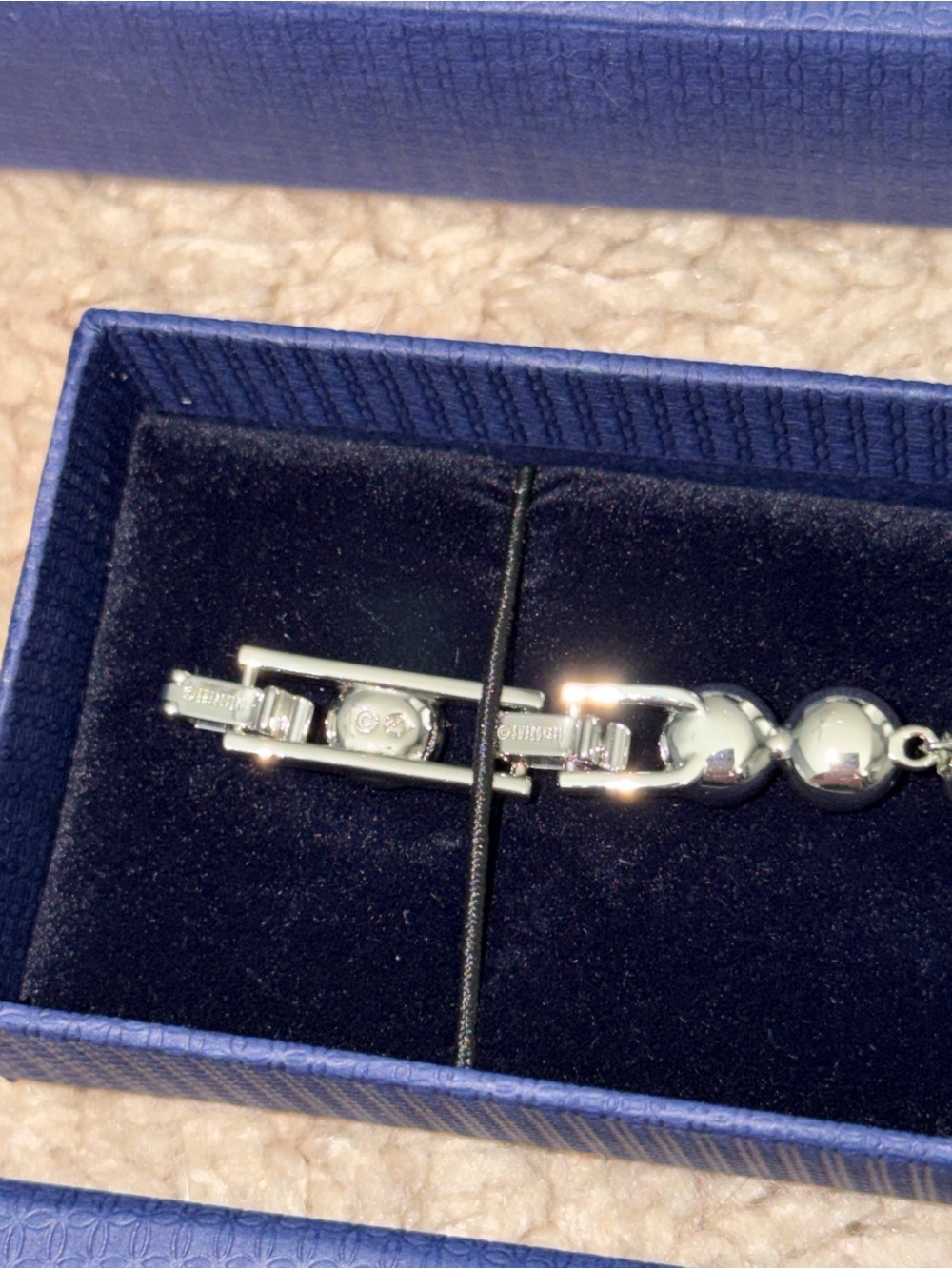 Authentic Swarovski Crystal Halo Tennis Bracelet Complete Gift Set w/ Box - Picture 6 of 9
